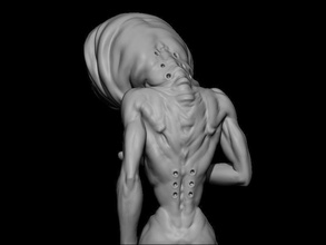 eyemonster sculpture art muscle horror monster sculptures 3d print model - Mito3D