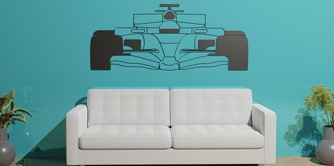 f1 renault r25 parete silhouette formula formula1 arredamento casa corsa macchina 2005 ferrari minimalista stampabile 3d 3dprint stampa pronto stl casa 3D print model - Mito3D