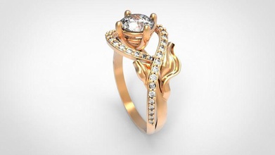 f ring 4 jewelry fashion gold jewel engagement diamond wedding precious jewellery rings 3d print model - Mito3D