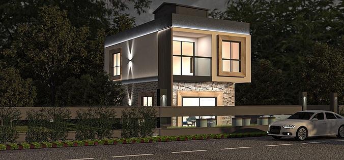 facade building modeling model plan house outdoor 3dsmax corona 3dmodel design 3d print model - Mito3D