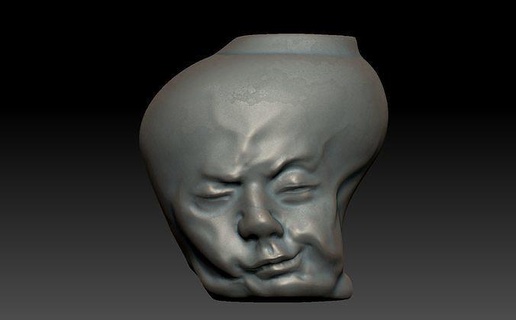 face vase 3 scultura viso vaso decorazione ritratto umano uomo jardiniere fiore pentola urna mobilia decorare nave piatto base Casa creativo pianta arredamento testa 3d print model - Mito3D