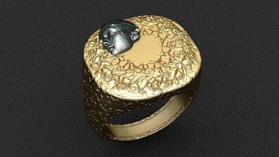 cara hombres anillo joyería joya hombre anillos imprimible plata Moda platino oro diseño rock 3d print model - Mito3D
