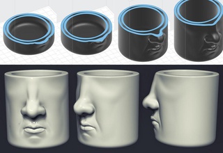 face mug house cup coffee tea drink alcohol kitchen head human nose lips man male dining 3d print model - Mito3D