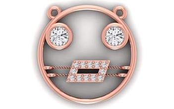 Gesicht Anhänger 3dm stl obj fbx rendert Einzelheiten Halskette Schmuck Diamant Silber Gold druckbar Juwel Engagement Frauen 3d print model - Mito3D