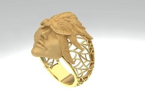 face ring model gold fashion 3dmodel jewelry art 3dprint rings 3d print model - Mito3D