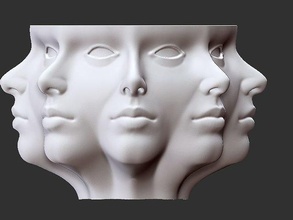 cara maceta arte interior diseño moderno escultura estatua menaje decoración dios hindú ganesha planta buda premio trofeo rostro femenino esculturas figrin 3d print model - Mito3D