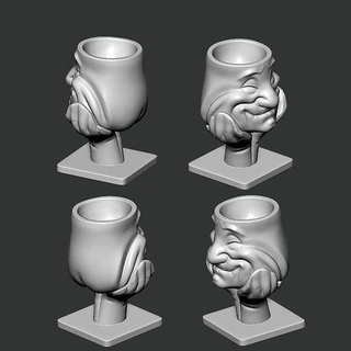 visage vase étonné aîné 3d impression décor décoration pot plante tête sourire mignonne tordu base maison souriant personnage art sculptures 3d print model - Mito3D