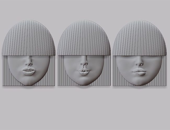 face wall art fashion decortion home decoration decor design interior furniture modern wood house architectural appliance sculptures 3D print model - Mito3D