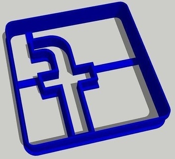 facebook - cookie cutter kitchen social house dining biscuit icon network socialnetwork 3d print model - Mito3D