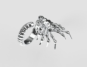 facehugger jewelry alien ring headcrab movie rings 3d print model - Mito3D