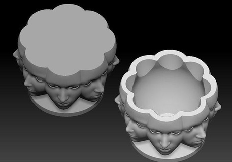 visages planteur socle filles pays femme vase maison décor pot fillemoule moule 3d print model - Mito3D
