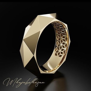 faceta oro anillo joyería joya diamante anillos imprimible hombres mujer Moda Boda compromiso unisexjoyeria femenina moldeable minimalista 3d print model - Mito3D