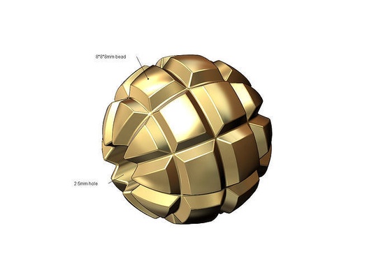 lapidado conta bola pulseira charme ouro prata esterlina simples pingente joalheria imprimível colar geométrico descobertas 3d modelo moderno 3d print model - Mito3D