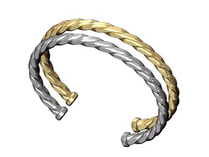 sfaccettato intrecciato filo polsino braccialetto gioielleria stampabile oro argento sterlina treccia corda cavo grosso catena cubano moda lusso uomini bracciale braccialetti 3d print model - Mito3D