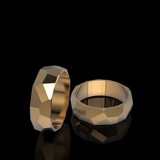 facetado anillo joyería joya oro plata cnc 3dprinted Moda diseño imprimible señales impresión prototipos delicado anillos facetas 3d print model - Mito3D