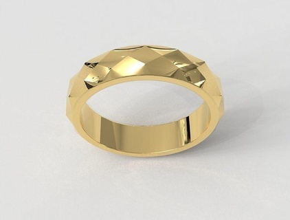 lapidado anel argolas joalheria ouro prata imprimível diamante jóias Casamento esterlina moda platina noivado beleza jóia paulorani geométrico rostos 3d print model - Mito3D