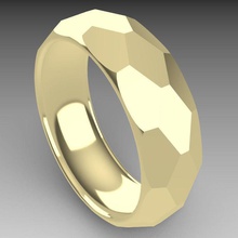 à facettes anneau bijoux de l'anneau la coutume d'argent or luxe le rendu du haut gamme les anneaux 3d print model - Mito3D