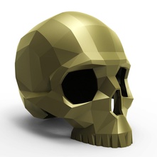 faceted skull art geometric bone edged corners surfaces stylized edge facet head sculptures human 3d print model - Mito3D