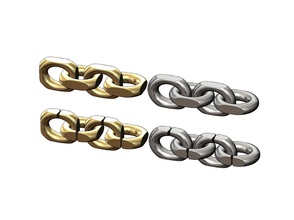 facetté petit bracelet chaîne lien bijoux imprimable or pendentif collier boucle d'oreille pendentifs bracelets maillon colliers argent sterling 3d print model - Mito3D