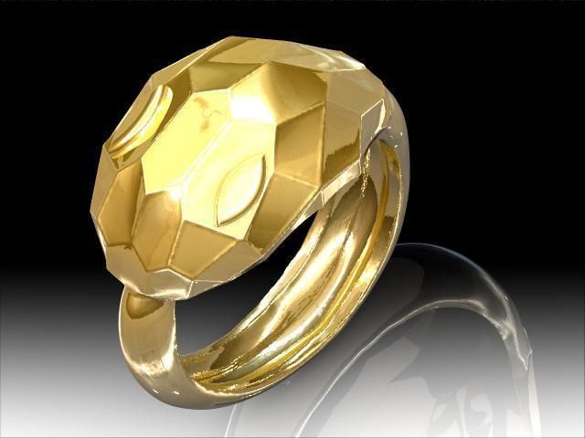 facettiert schlange ring schnarchen schmuck 3dring 3ddesign 3dsnake rustikal geometrisch pyramidenförmig stil modeschmuck mode zubehör reptil silber anakonda schlangen ringe 3D print model - Mito3D