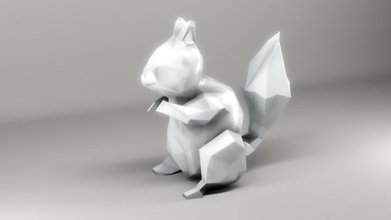 faceted squirrel science animal squirel cnc nature statue land mammal 3d print biology 3d print model - Mito3D