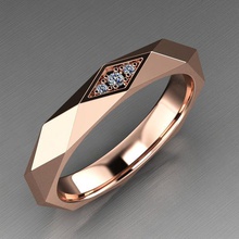 sfaccettato nozze squillare diamanti gruppo musicale nuziale gioielleria gioiello boucheron anelli 3d print model - Mito3D