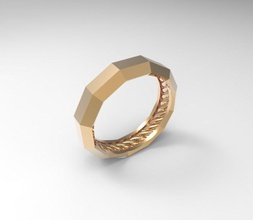 Facette Gold Schmuck Silber Ring druckbar Juwel Platin Mode Prototyp entwickeln Ringe 3d print model - Mito3D