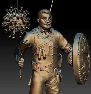 fahrettin koca zırh kılıç Sanat silah savaşçı adam heykel şövalye kalkan virüs mikro heykeller 3d print model - Mito3D