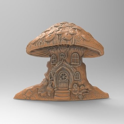 fee pilz haus zuhause skulptur stl 3d modell verzauberung wunderlich fantasie geschichte kunst dekor ornament magisch garten wohnkultur draussen wohnung skulpturen 3d print model - Mito3D