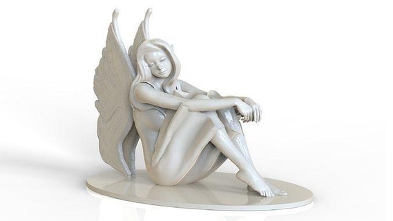 Fee Skulptur Fantasie Statue Magier Zauberer Zwerg Kreatur fiktiv Frau Mädchen jung Teen Kunst Skulpturen 3d print model - Mito3D