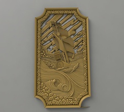 fairy ship 3d print model art relief mural picture basrelief sculpture sculptures 3d print model - Mito3D