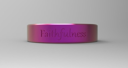 faithfulness ring pink faith platinum plastic silver finger printable fashion design sterling jewelry rings anodized titanium polished jewel 3d print model - Mito3D
