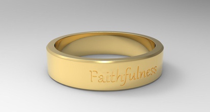 fidelidad anillo oro fe imprimible libra esterlina moda belleza compromiso boda joyería joya dedo vestir anillos 3d print model - Mito3D
