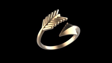 falang ring jewelry finger size silver gold collection rings arrow feathers point ammo 3d print model - Mito3D
