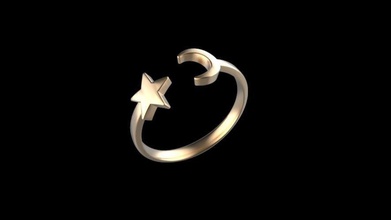 falang ring jewelry finger size silver gold collection rings star moon 3d print model - Mito3D