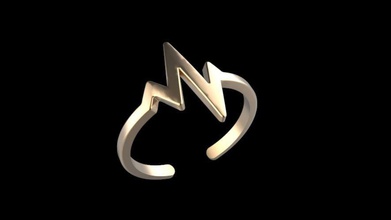 falang ring jewelry finger size silver gold collection rings pulse heart zigzag cardiogram 3d print model - Mito3D