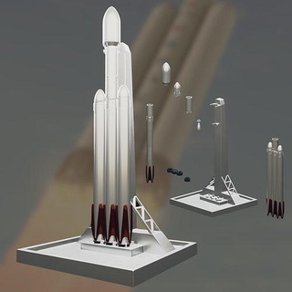 halcón 9 pesado cohete spacex cohetes modelo astronave espacio almizcle Embarcacion Ciencias Ingenieria 3d print model - Mito3D