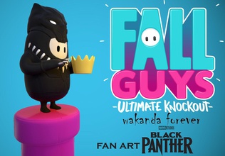 fall guys black panter fallguys blackpanter marvel character3d print3d art sculptures 3d print model - Mito3D