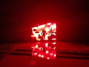 ricaduta guidato ombra scatola arte luce arredamento casa notte in piedi rgb stampa stampabile lampada razzo cane casa illuminazione 3d print model - Mito3D