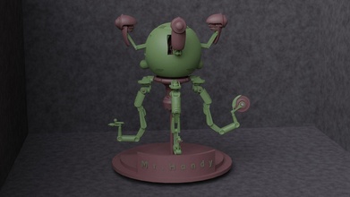 fallout robot mr handy 3d print prin shelter damaged post games toys 3d print model - Mito3D