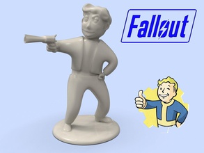 fallout vault boy a gun model 3d printing console game gamin play playstation ps perks sculpture figure games toys accessories 3d print model - Mito3D