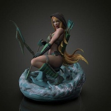 famale robin hood - girls girl woman statue dc games toys 3d print model - Mito3D