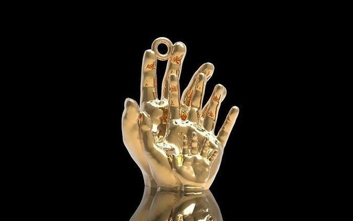 family hands pendant hand jewelry love baby mother father anatomy body jewel human silver valentine pendants 3d print model - Mito3D