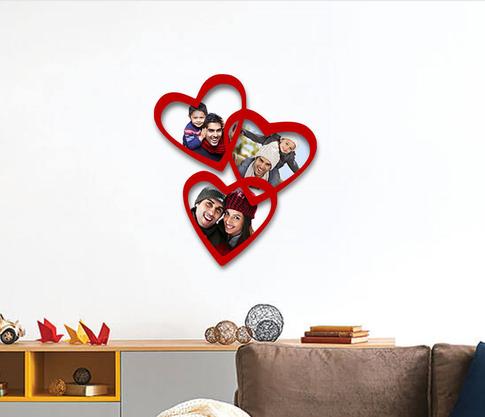 la familia de los corazones del marco foto art recuerdos imágenes imagen gadget vida casa 3d 2d decoración pared artística fotos otros 3D print model - Mito3D