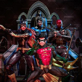 ventilador arte batman legado família morcegos diorama Robin vermelhidão vermelho capuz batgirl quadrinho dc Gotham palhaço Super homen heroi cavaleiros Arkham esculturas 3d print model - Mito3D
