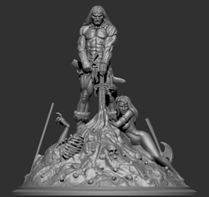 fan art - conan warrior barbarian fantasy character model sculpture printable print sword battle axe man statue 3dprint sculptures 3d print model - Mito3D