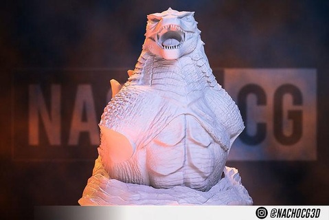 fan art - godzilla bust lizard monsters ghidorah animal japan dragon sculptures 3d print model - Mito3D