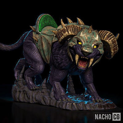 ventilator kunst panthor motu statue eigenständige he heman skelett tiger puma schlacht katze schlachtkatze meister universum panther skulpturen 3d print model - Mito3D