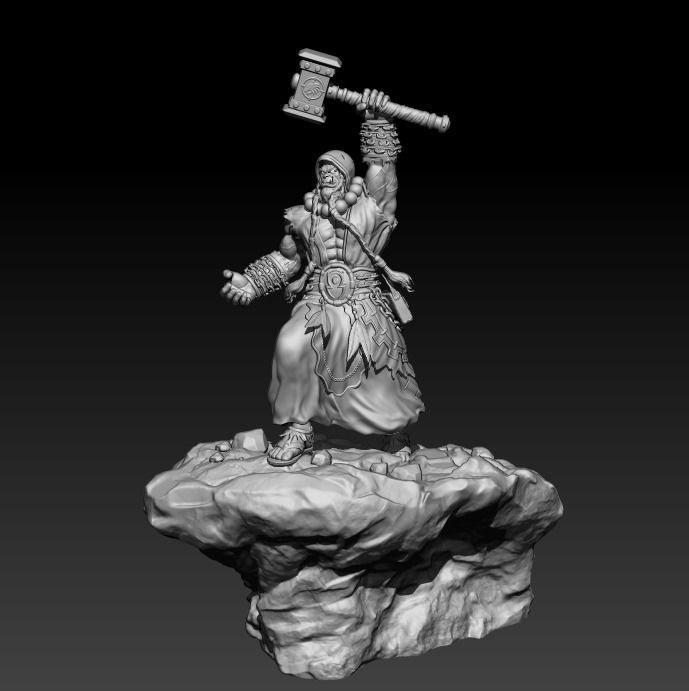 fan arte schiavitù warcraft wow sciamano orda orco fantasia immaginario creatura mmo mmorpg scultura stampa stampabile statua sculture 3dprint 3D print model - Mito3D