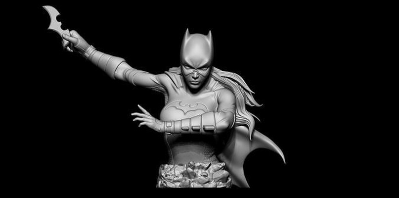 ventilador arte batgirl fracasso batman família morcegos dc quadrinho palhaço gotham cavaleiros esculturas 3d print model - Mito3D